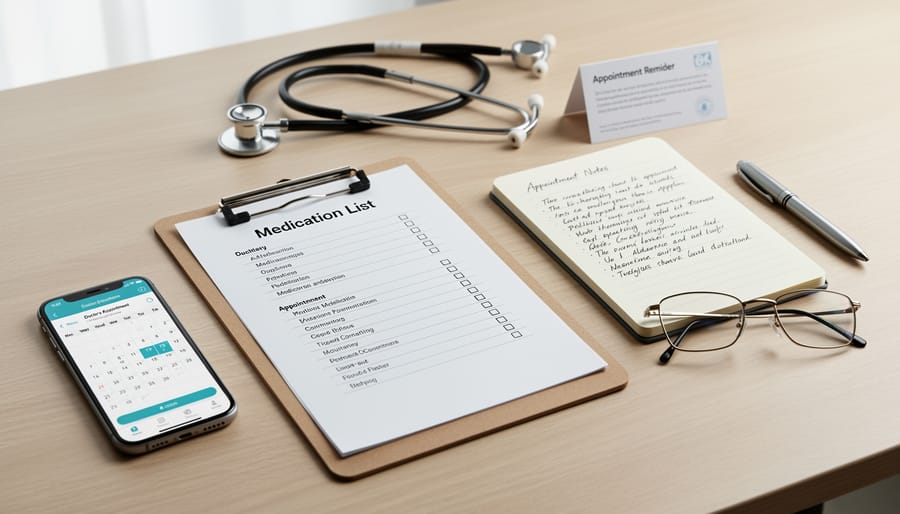 Close-up of prepared documents and a water glass on a desk in a tidy office setting.